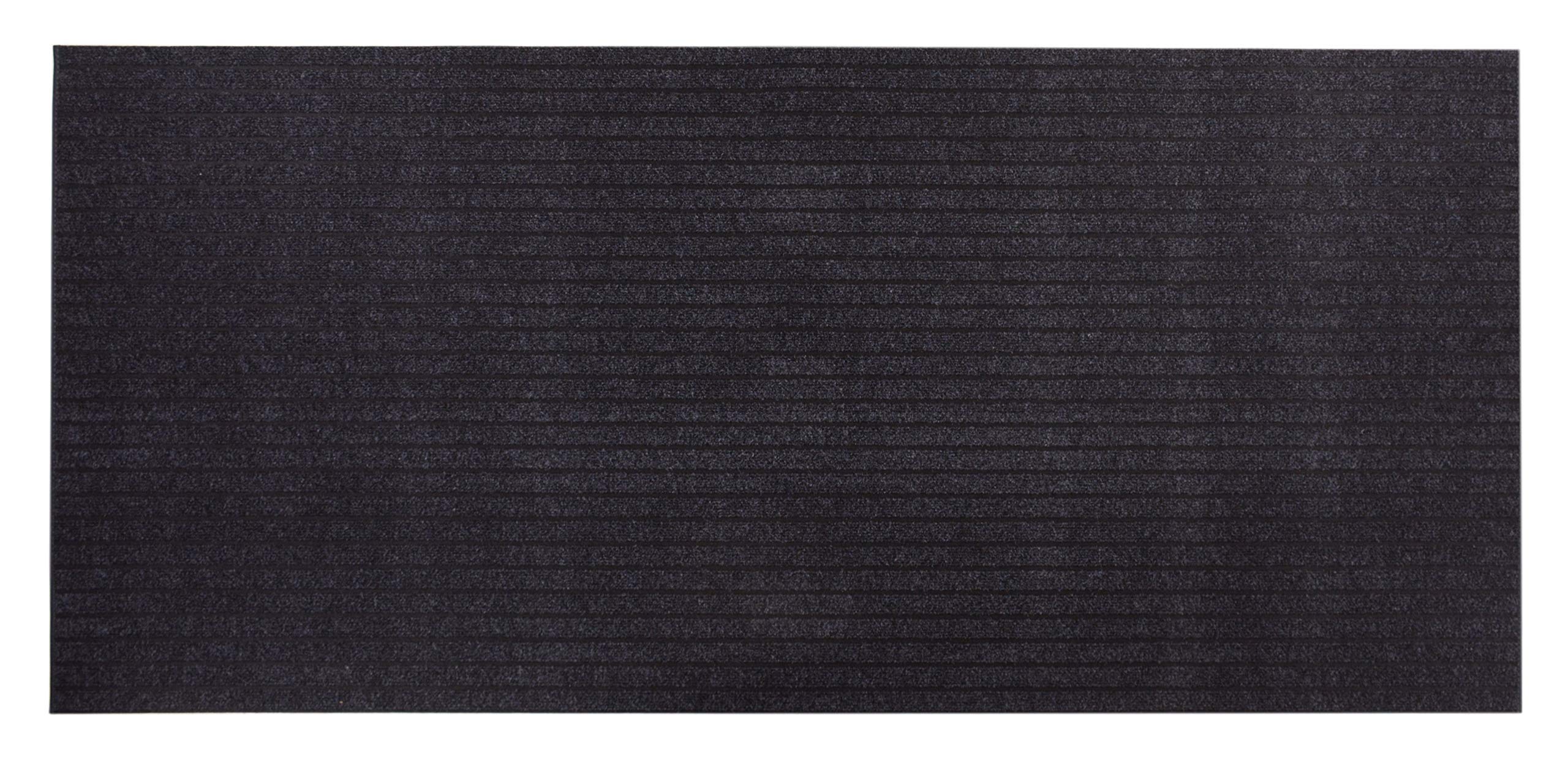 Custom Size Non-Slip Runner Rug with Ribbed Ridges Design - Indoor/Outdoor Durable Carpet with Rubber Backing for Better Traction (Grey, 36
