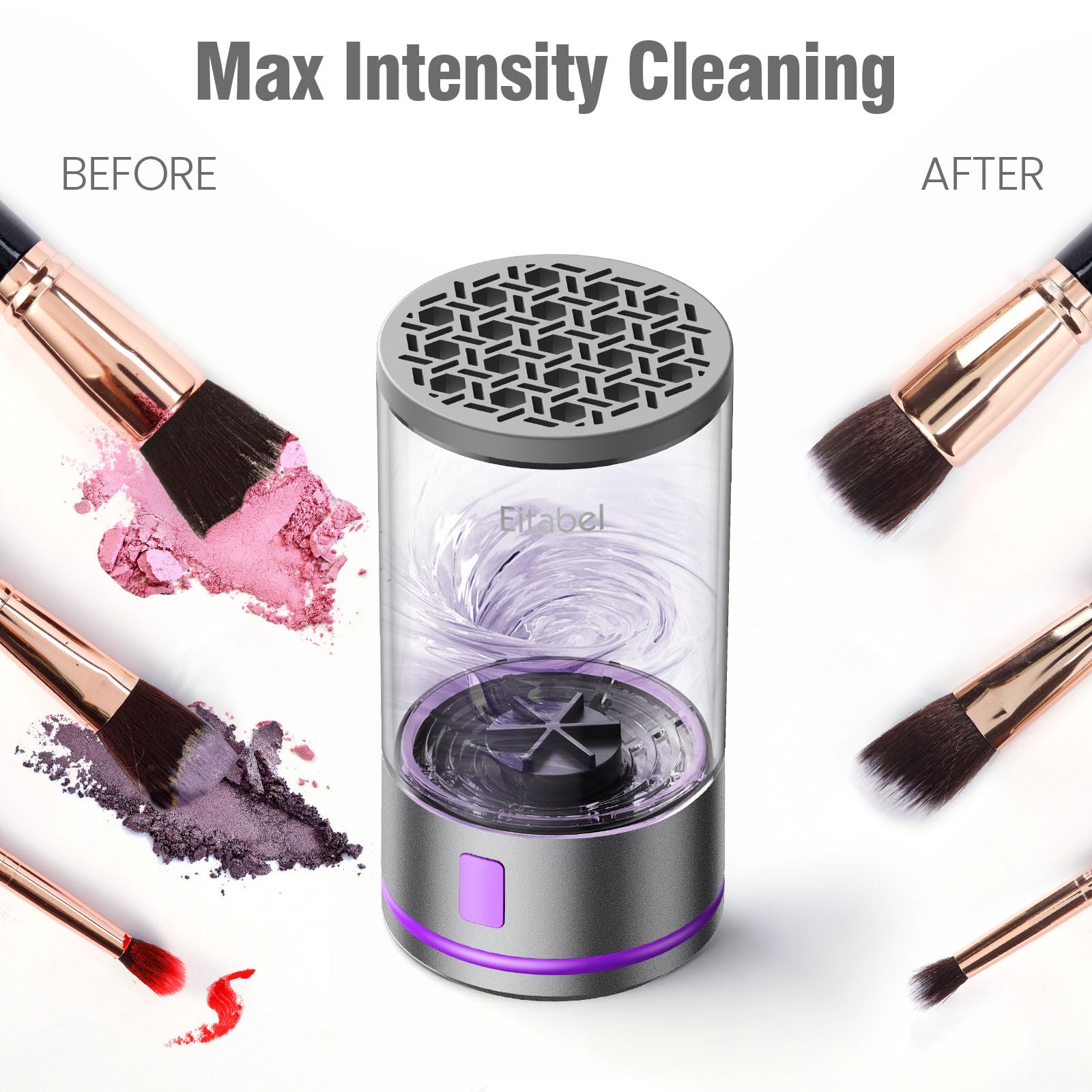 2 in 1 Electric Makeup Brush Cleaner Machine - Automatic Spinning Brush & Sponge Washer for All Sizes | Perfect for Home Salon, Professional Makeup Artists & Beauty Enthusiasts