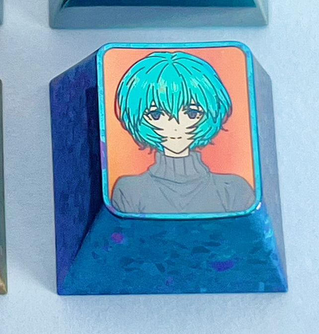 Custom Anime Keycaps - EVA, Doujin, Asuka & Ayanami Rei Titanium Alloy Carved Keycaps for Mechanical Keyboards | Perfect for Gaming, Collectors & Anime Fans