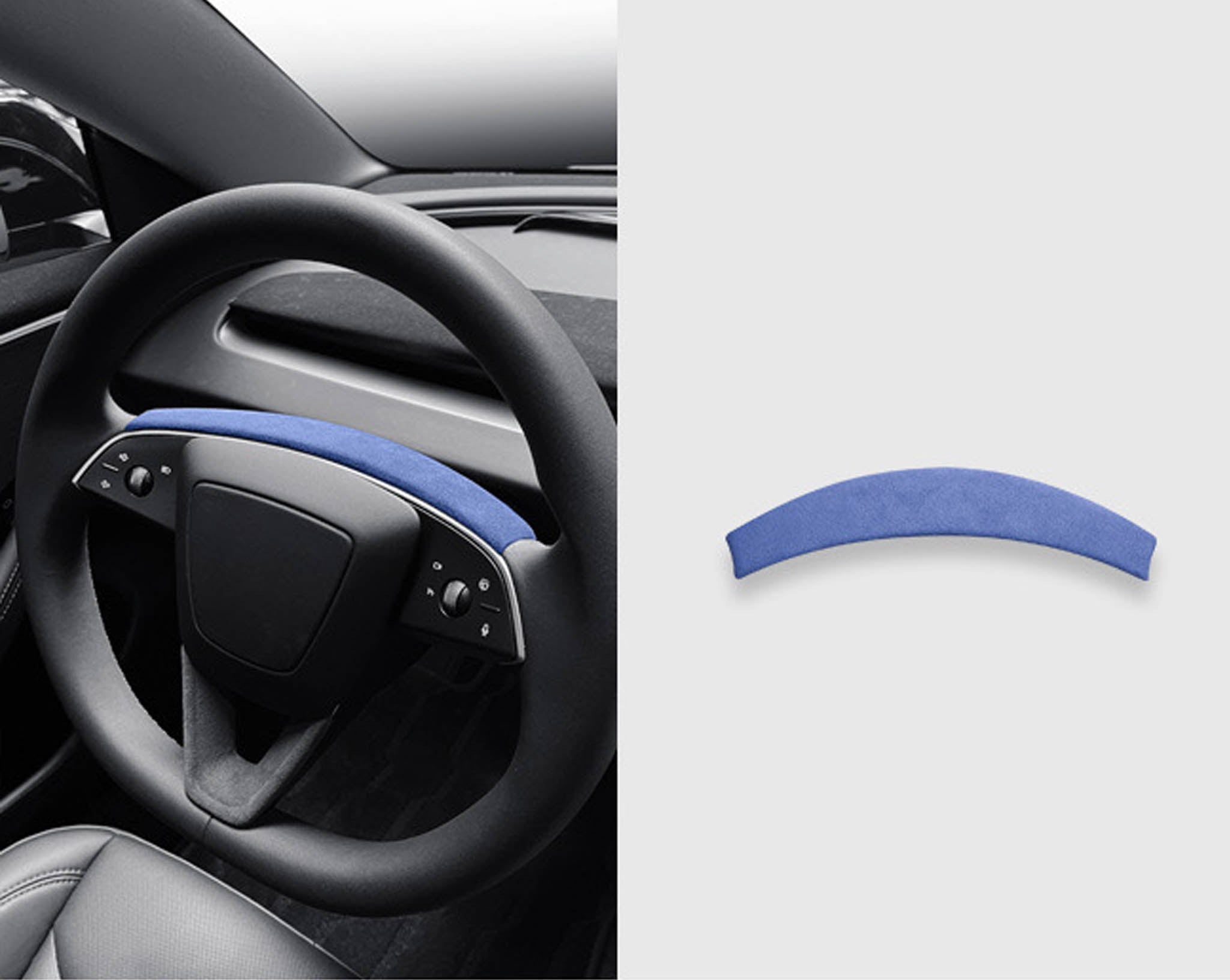 Premium Tesla Alcantara Steering Wheel Cover for 2024+ Model 3 Highland & 2025+ Model Y Juniper - Luxury Interior Upgrade for Enhanced Grip & Comfort During Driving