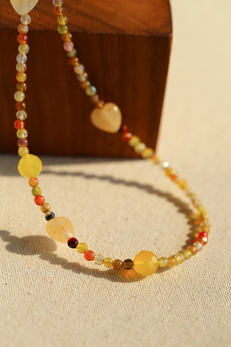 Maillard Beaded Necklace for Women - Handmade Bohemian Jewelry with Natural Stones - Perfect for Casual Wear, Parties & Special Occasions