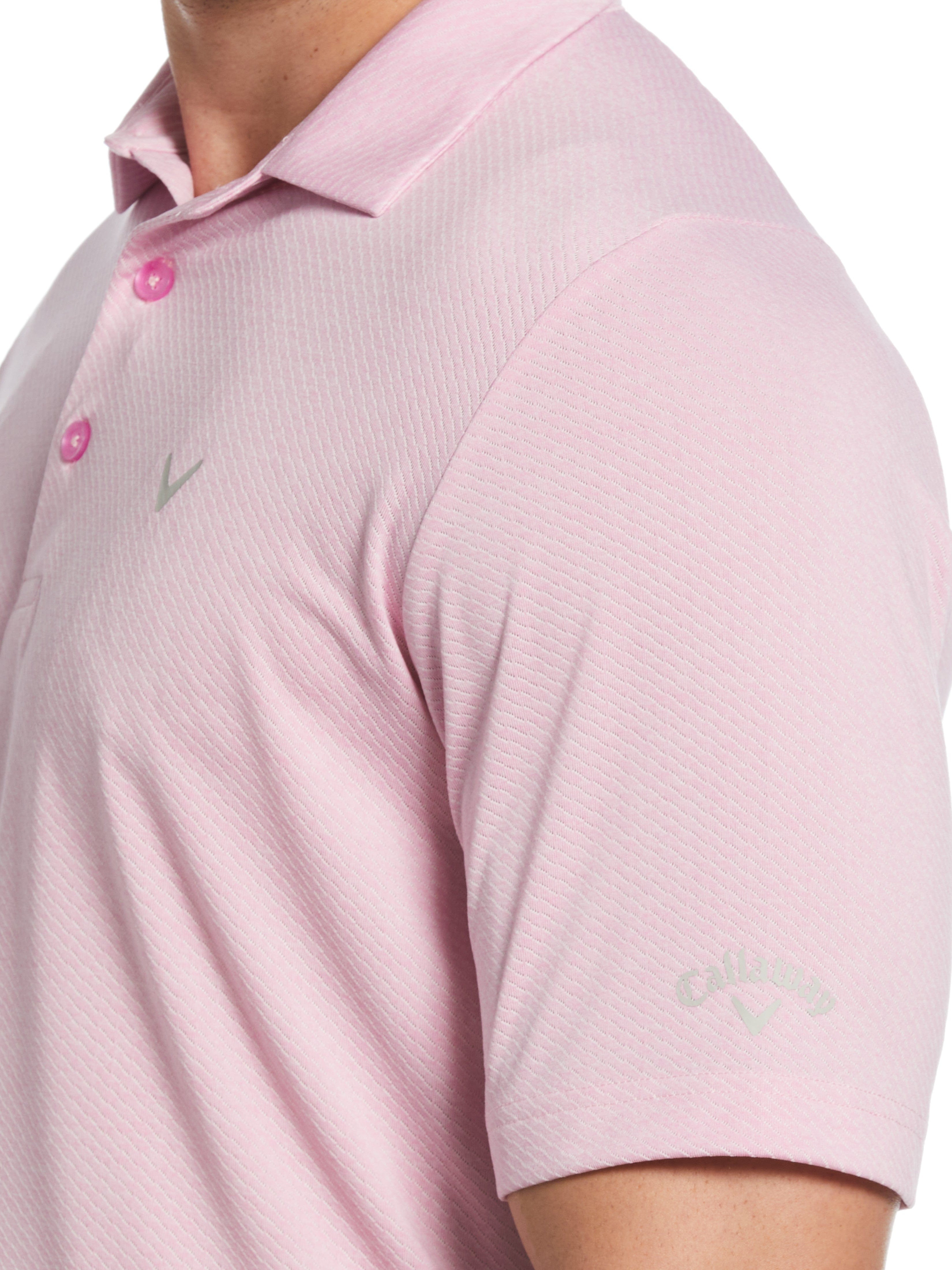 Big & Tall Ventilated Heather Jacquard Golf Polo Shirt for Men - Breathable & Comfortable Performance Wear for Golf, Casual & Outdoor Activities