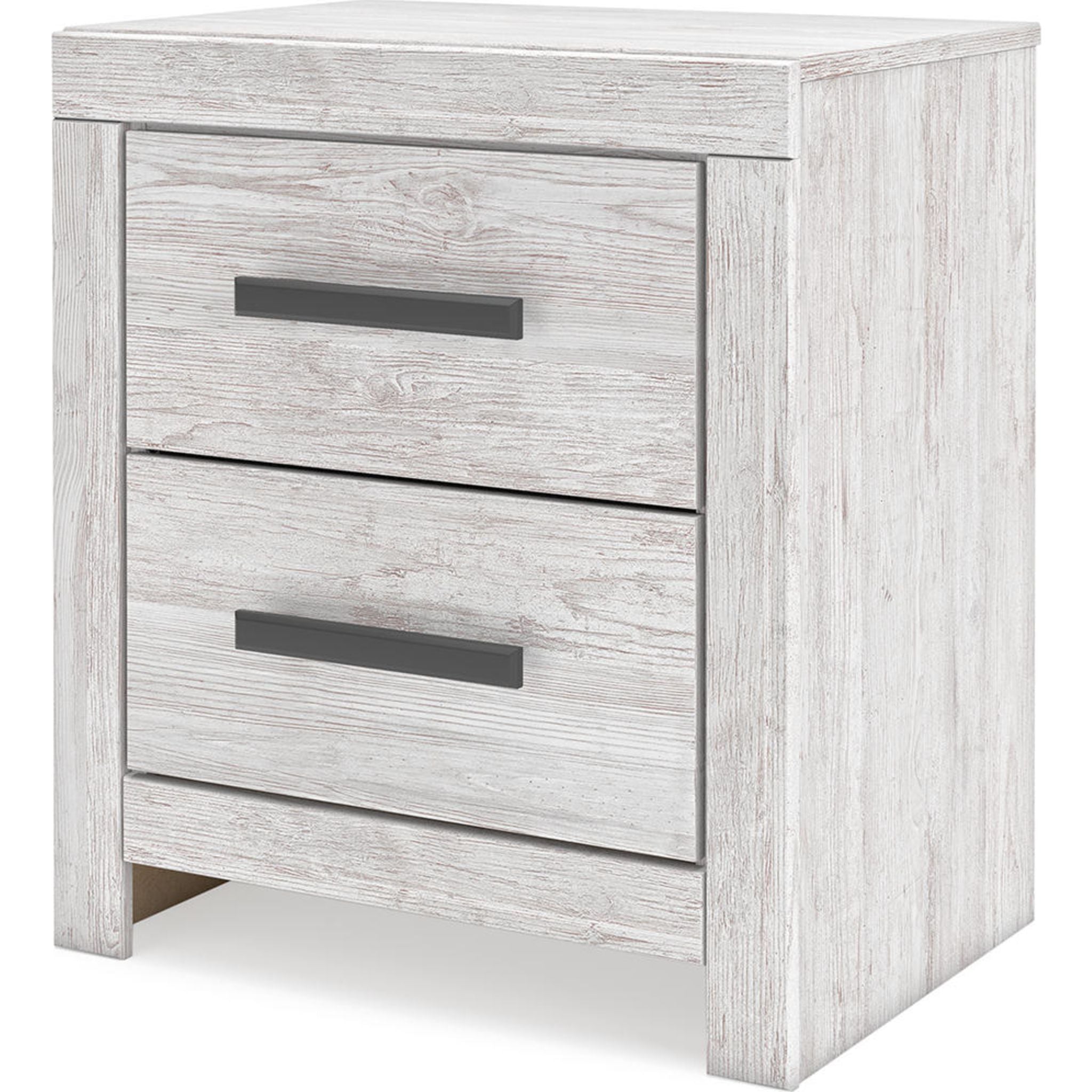 Whitewashed Cayboni Nightstand - Modern Bedside Table with Storage Drawer for Bedroom, Living Room, or Guest Room