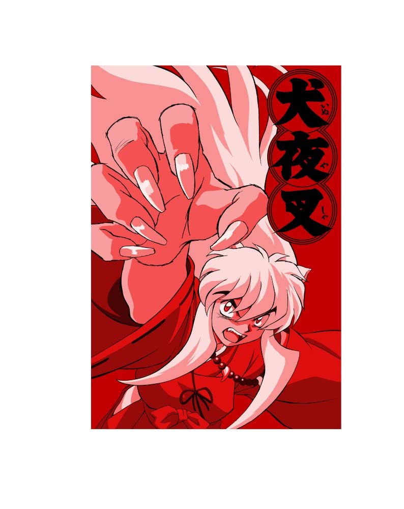 Inuyasha Anime Graphic T-Shirt for Men - Cool Cartoon Print Cotton Tee - Perfect for Cosplay, Anime Conventions & Casual Wear