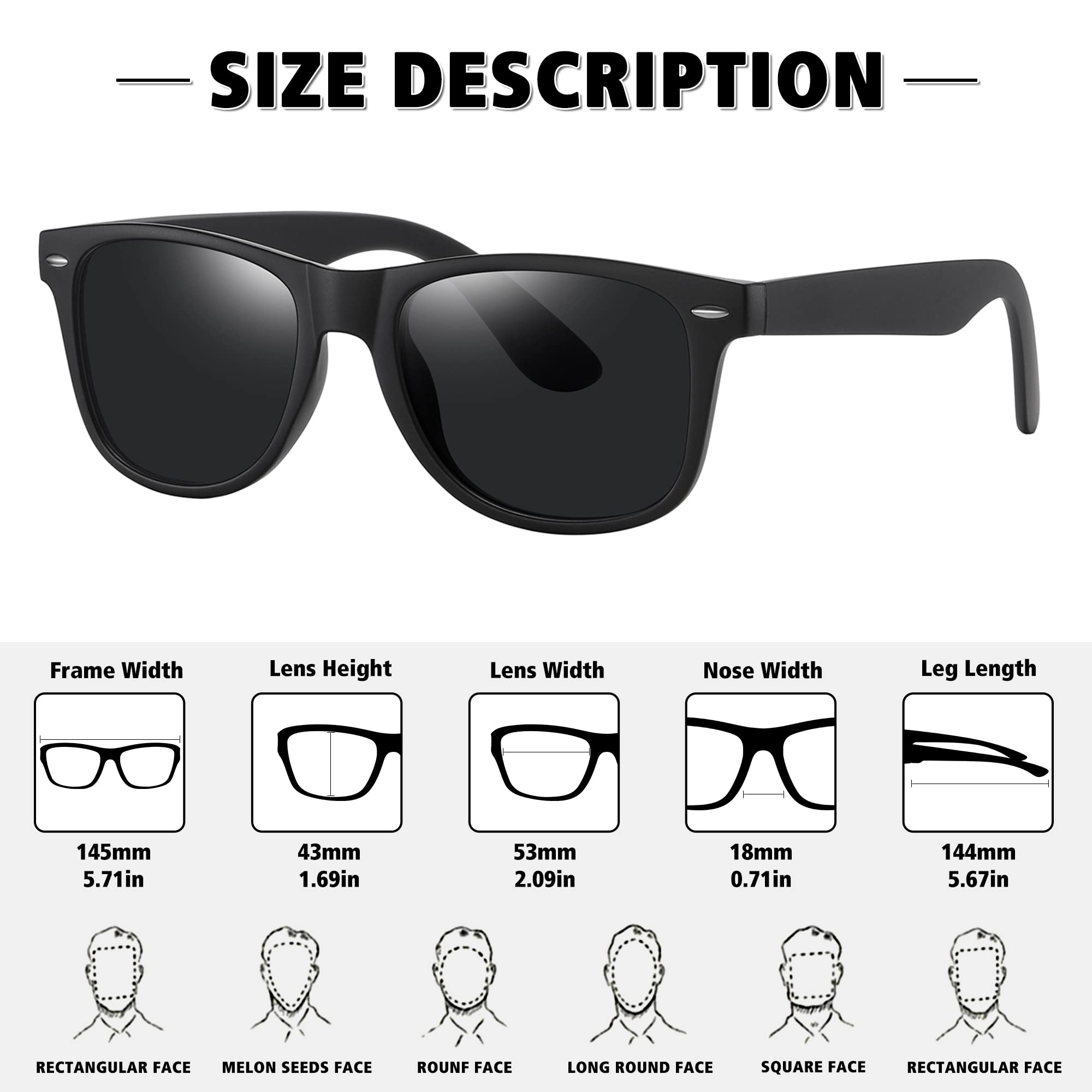 MEETSUN Polarized Sunglasses for Men & Women - Classic Retro UV Protection Driving Shades - Perfect for Outdoor Activities, Beach, and Road Trips