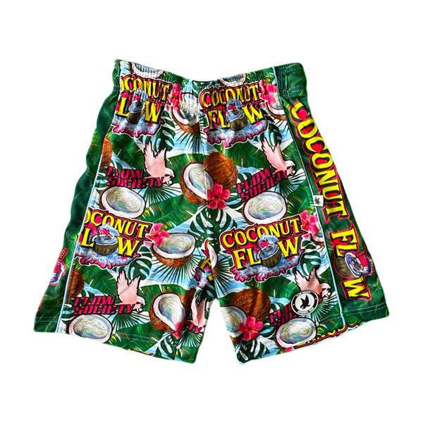 Boys Coconut Flow Shorts - Lightweight Breathable Quick-Dry Swim Trunks for Kids - Perfect for Beach, Pool, and Summer Outdoor Activities