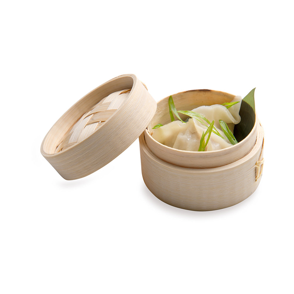 100 Pack 2 oz Natural Bamboo Mini Steamers & 100 Pack 3.5