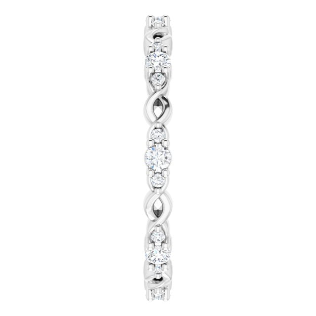 0.34 Carat Round Diamond Eternity Band Stackable Ring - Perfect for Wedding, Anniversary & Everyday Wear