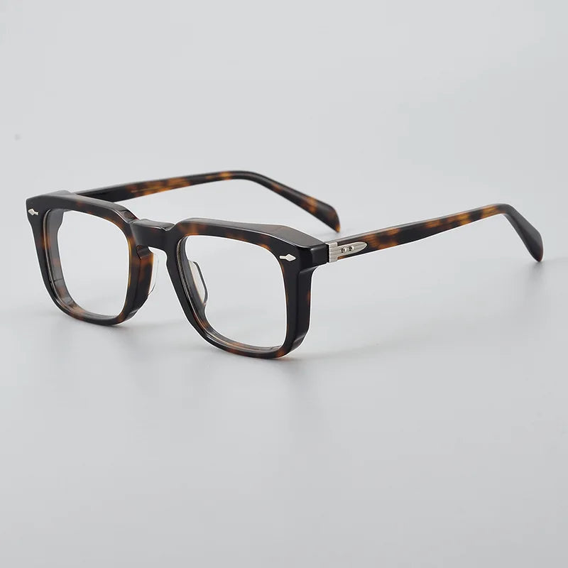 Stylish Unisex Black Acetate Square Frame Eyeglasses D002 - Perfect for Work, Reading & Fashion Accessories
