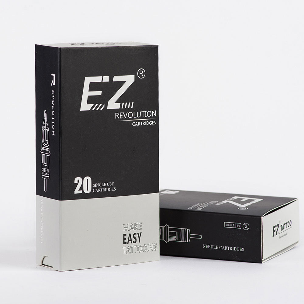 EZ Revolution 14 Round Liner Cartridges for Tattoo Machines - Professional Tattoo Ink Supply for Artists & Beginners - Perfect for Sleeves, Lettering & Fine Line Work