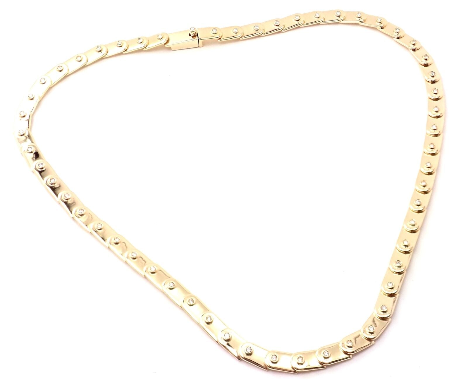 Authentic Gucci 18k Yellow Gold Diamond Tennis Necklace - Luxury Women's Jewelry for Parties, Weddings & Special Occasions