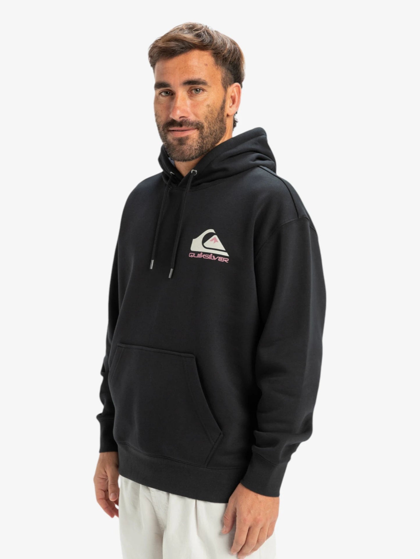 Quiksilver Men's Omni Logo Black Hoodie - Warm & Stylish Pullover for Outdoor Activities & Casual Wear