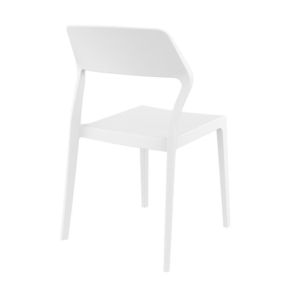 White Compamia Snow Patio Dining Chairs (Set of 2) - Weather-Resistant Outdoor Furniture for Garden, Patio, Deck & Backyard Relaxation