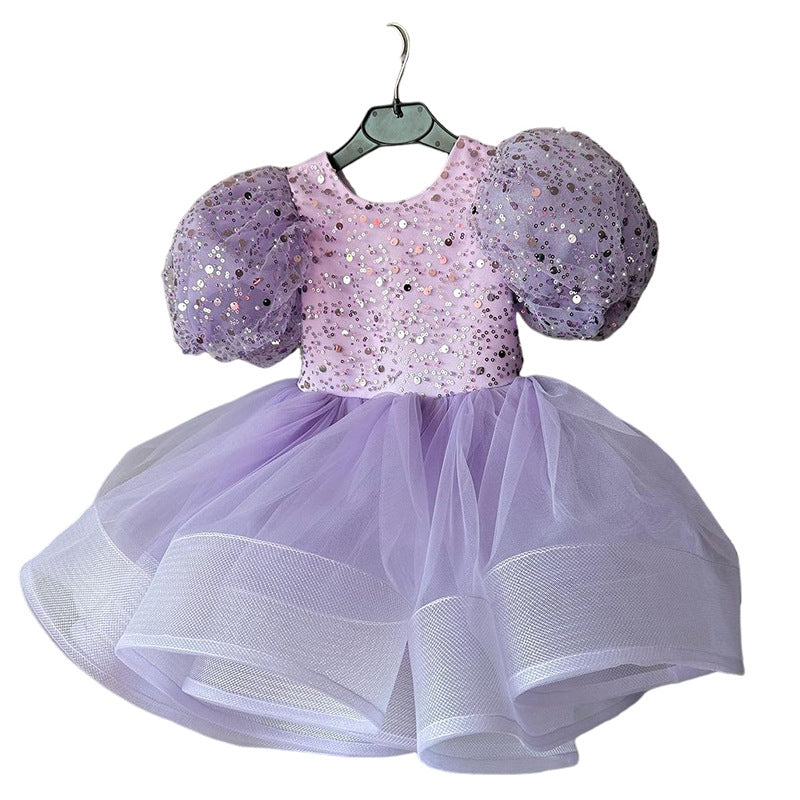 Sparkly Sequin Christmas Toddler Dress for Baby Girls - First Communion Pageant Princess Gown - Perfect for Holiday Photos, Parties & Special Occasions