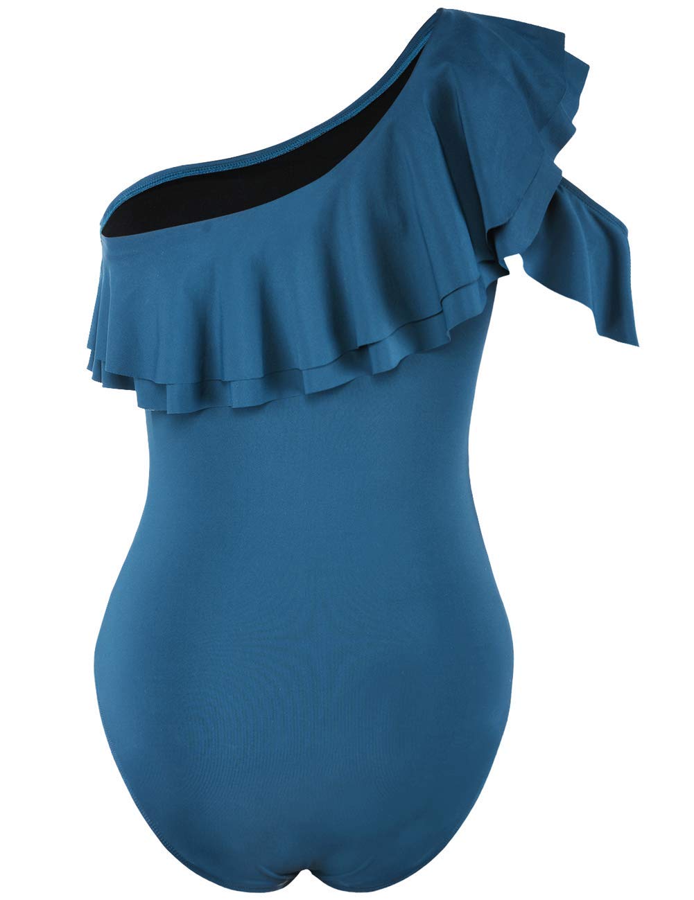Hilor Women's One Shoulder Asymmetric One Piece Swimsuit - Ruffled Bathing Suit for Beach, Pool & Vacation | Sexy Monokini for Summer Swimwear
