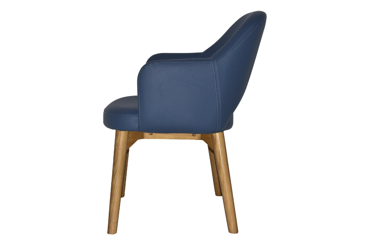 EZ Hospitality Cairo Indoor Armchair with Light Oak Timber Base - 4-Leg Modern Dining Chair for Living Room, Bedroom & Office