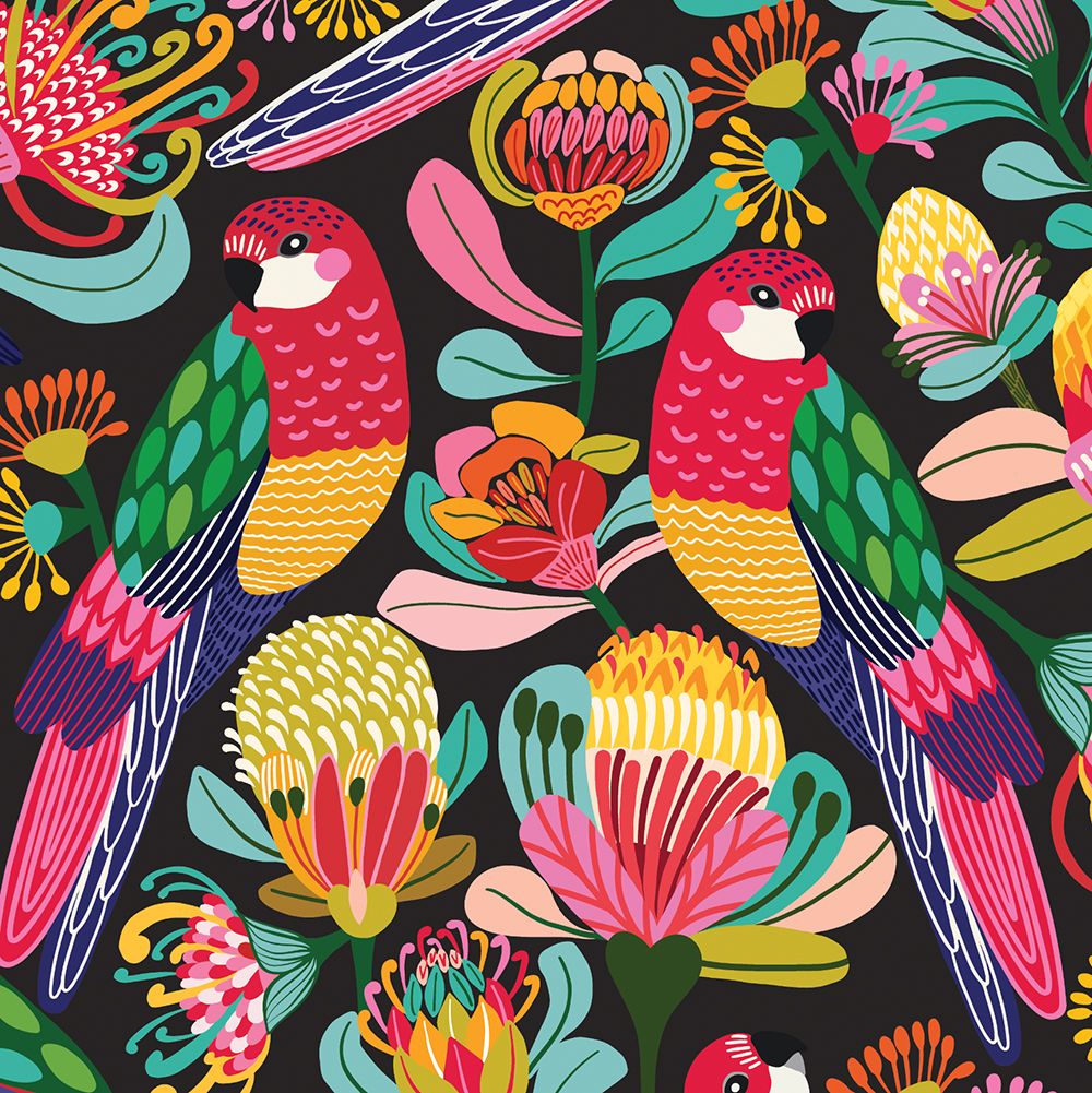 Kirsten Katz Greeting Card - Rosella Paradise Floral Design | Perfect for Birthdays, Anniversaries & Thank You Notes | Elegant Stationery for Special Occasions