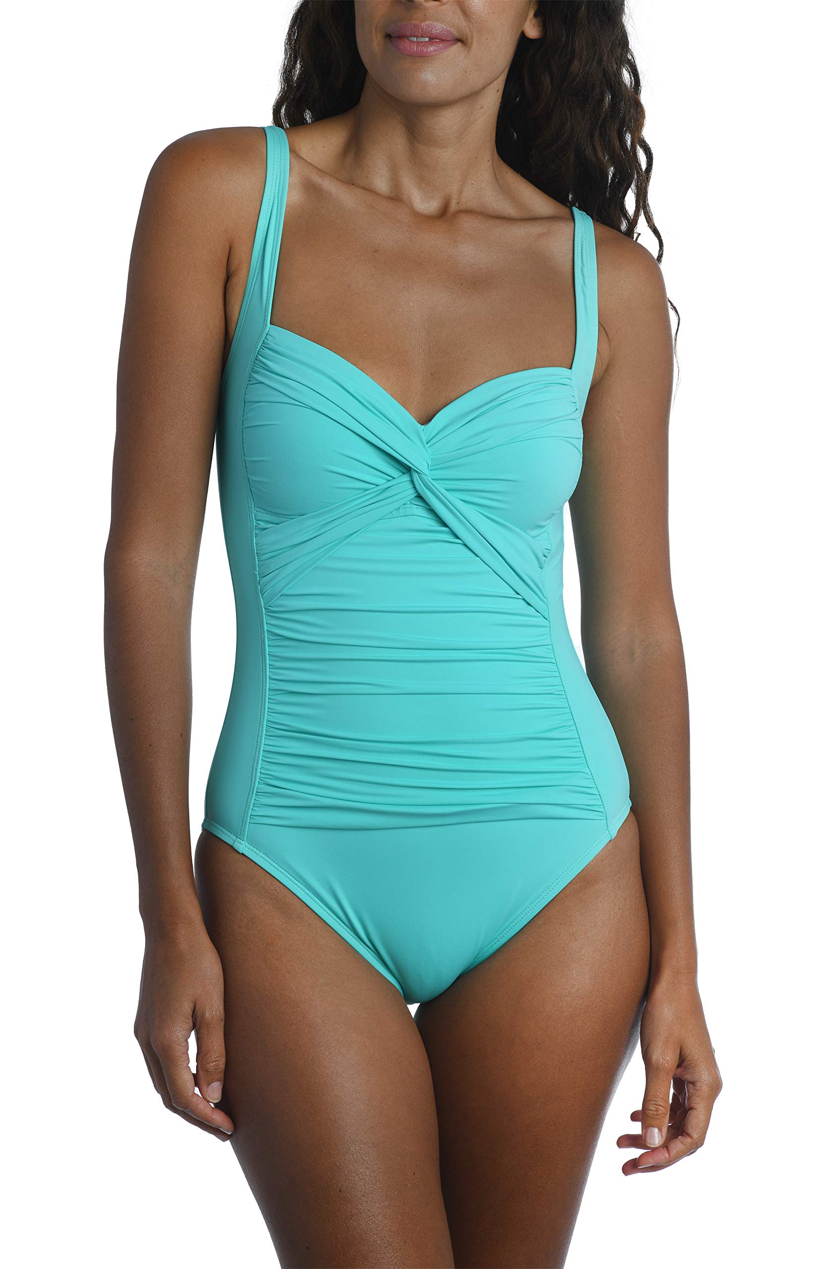 Island Goddess Over The Shoulder Rouched Front Bandeau One Piece Swimsuit - Sexy Beachwear for Women, Perfect for Pool Parties, Vacations & Summer Getaways