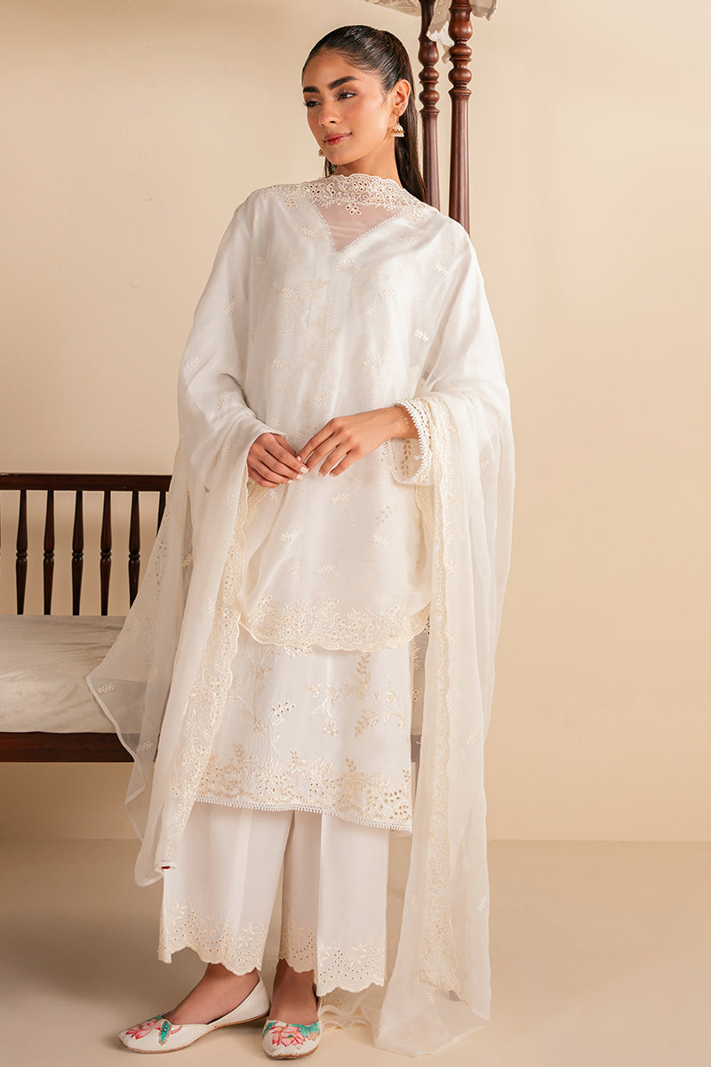 MOON LIGHT CHIKANKARI Embroidered Cotton Shirt & Dupatta Set | Traditional Indian Ethnic Wear for Women | Perfect for Weddings, Festivals & Special Occasions
