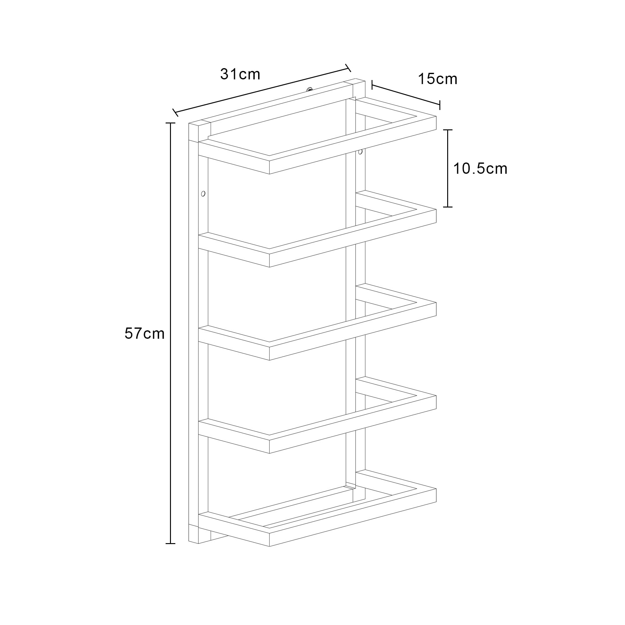 Premium Black Wall-Mounted Towel Holder - 31cm Width, 15cm Depth, 57cm Height - Bathroom & Kitchen Organization for Modern Homes