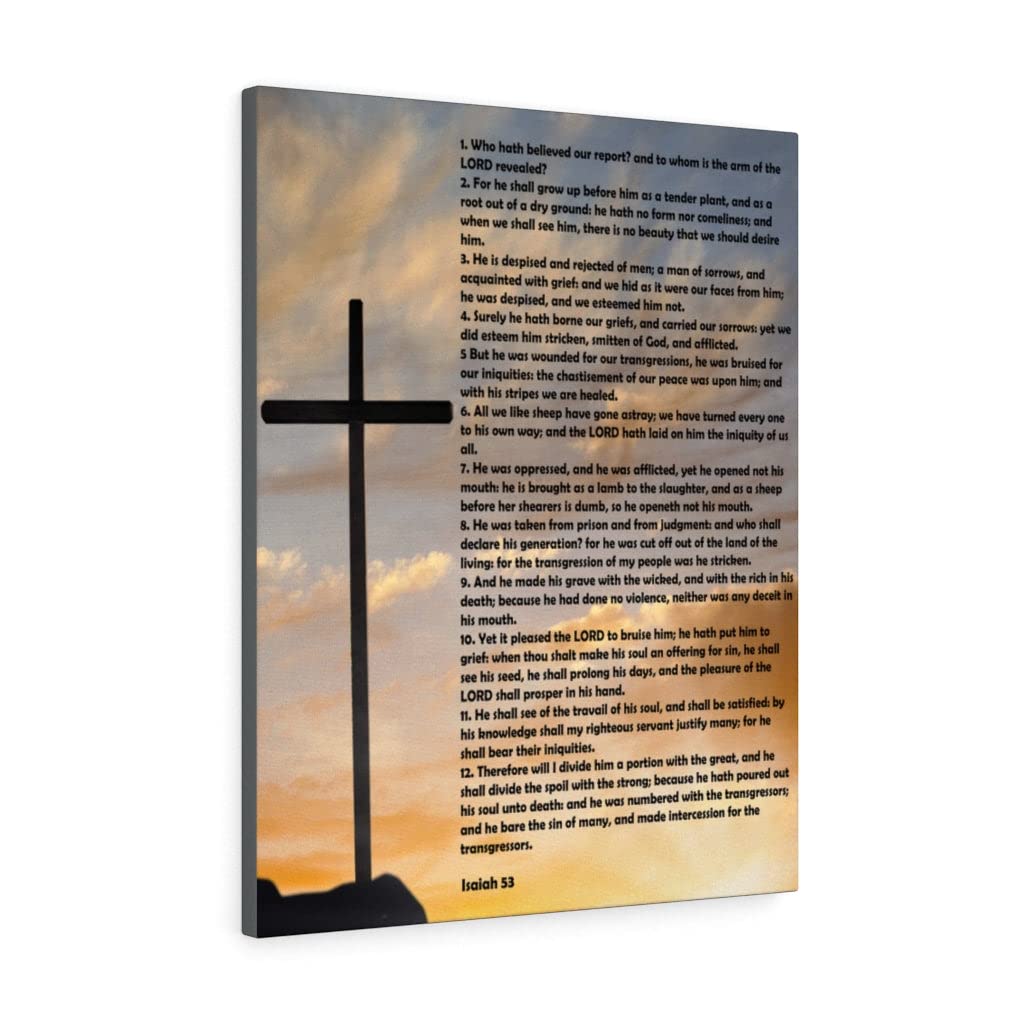 Isaiah 53 Bible Verse Canvas Wall Art - Christian Religious Home Decor for Living Room, Bedroom & Church - Inspirational Scripture Gift for Baptism, Wedding & Housewarming