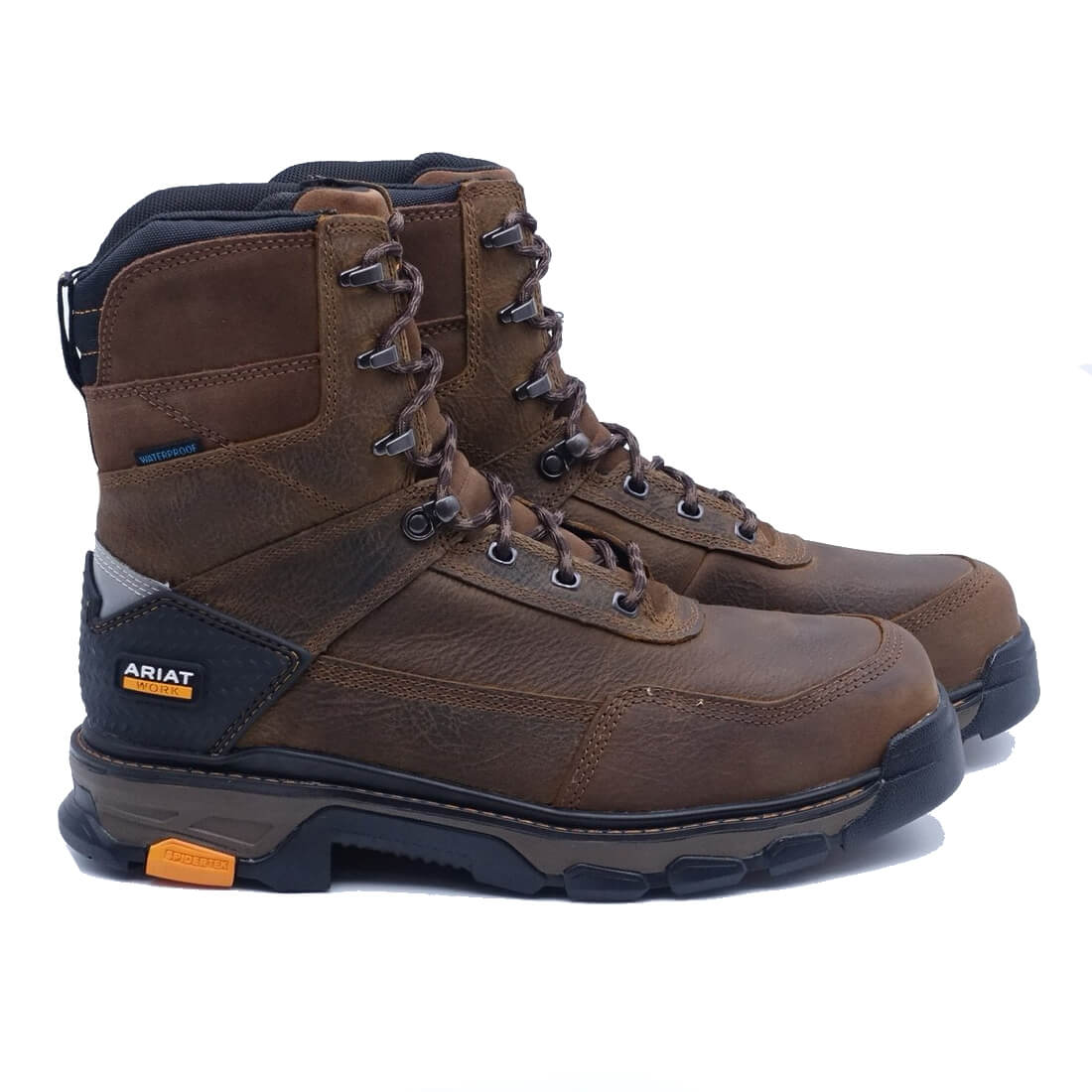 Intrepid 8-Inch Composite Toe Waterproof Work Boots for Men - Rye Brown - Safety Shoes for Construction, Warehouse & Outdoor Work