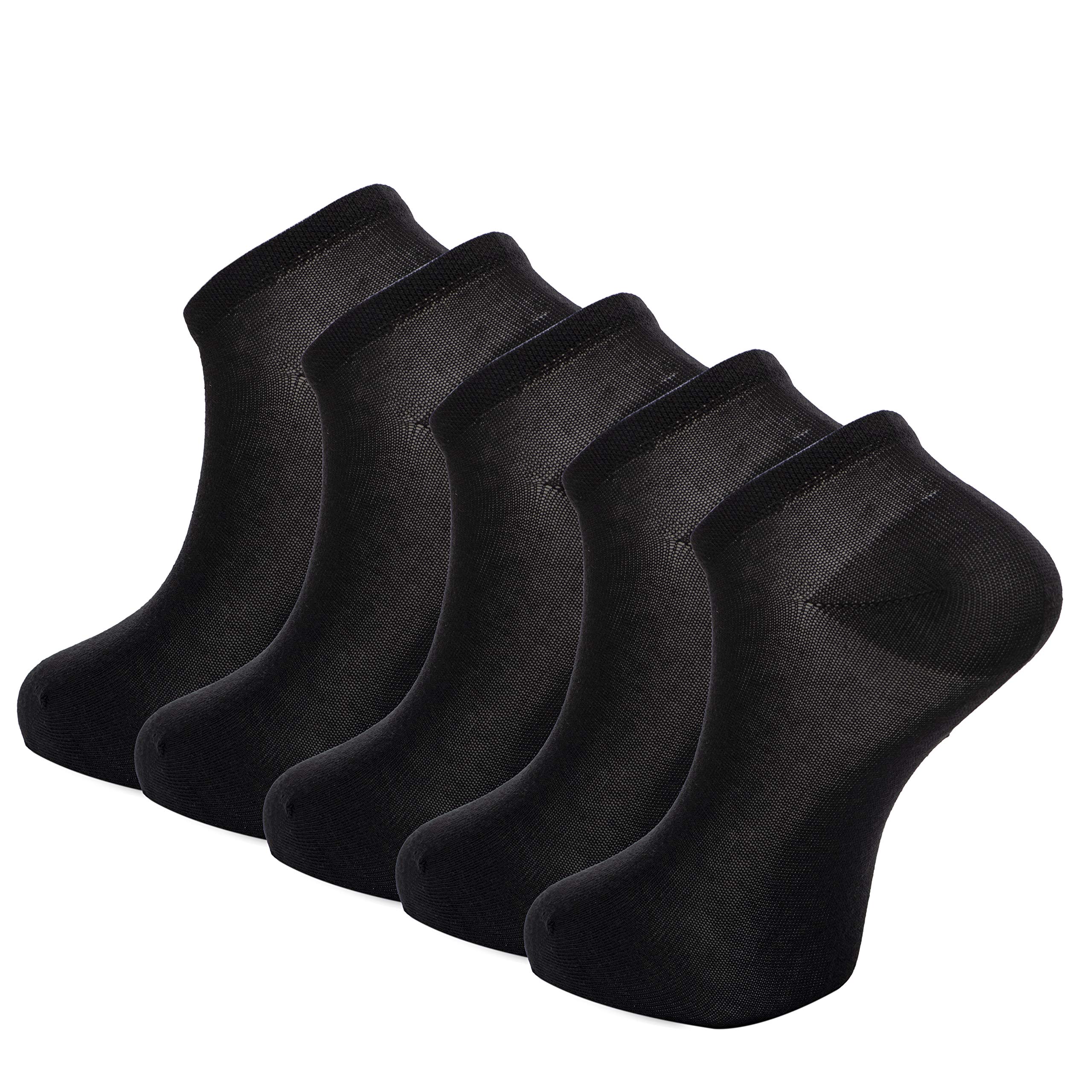Wuilly Men's & Women's 100% Organic Cotton Low Cut Ankle Socks - Soft, Breathable & Durable 5-Pack - Perfect for Running, Gym & Everyday Wear