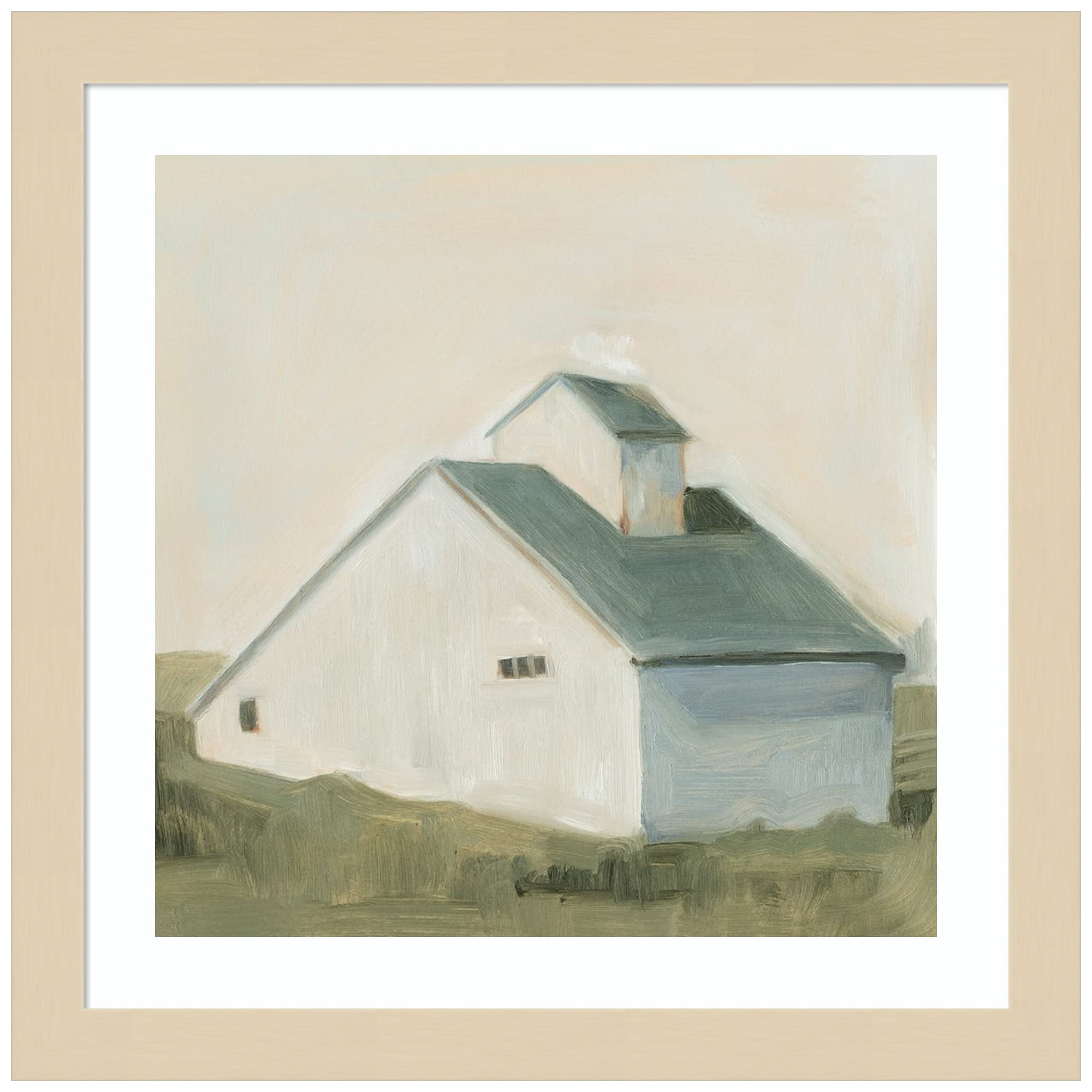 Emma Scarvey Serene Barn I Wood Framed Wall Art Print - 13x13 Inches, Natural Svelte Frame - Perfect for Living Room, Bedroom & Office Decor