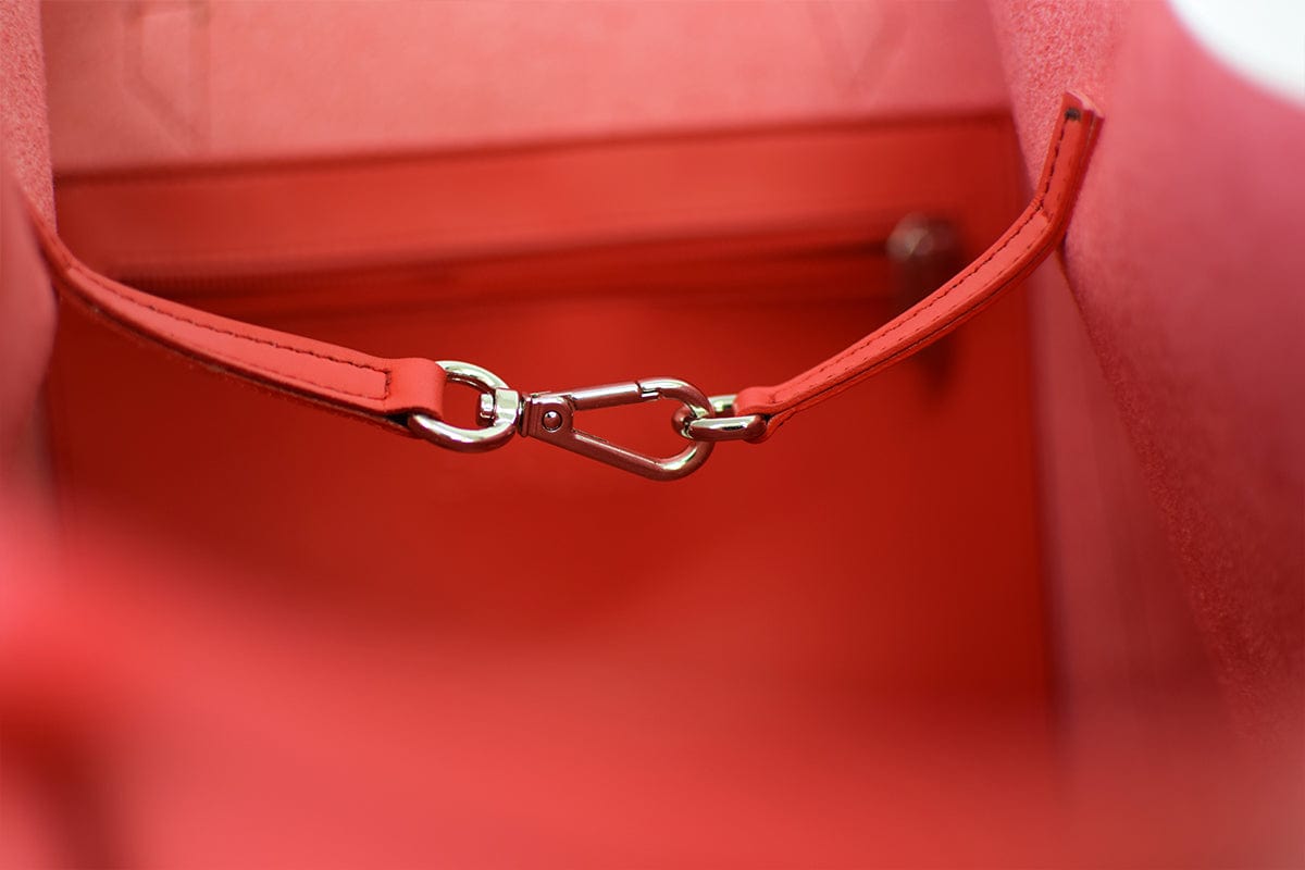 Totissimo Foldable Vegan Leather Tote Bag for Women - Stylish Cherry Red Handbag for Work, Travel & Shopping | Eco-Friendly & Lightweight