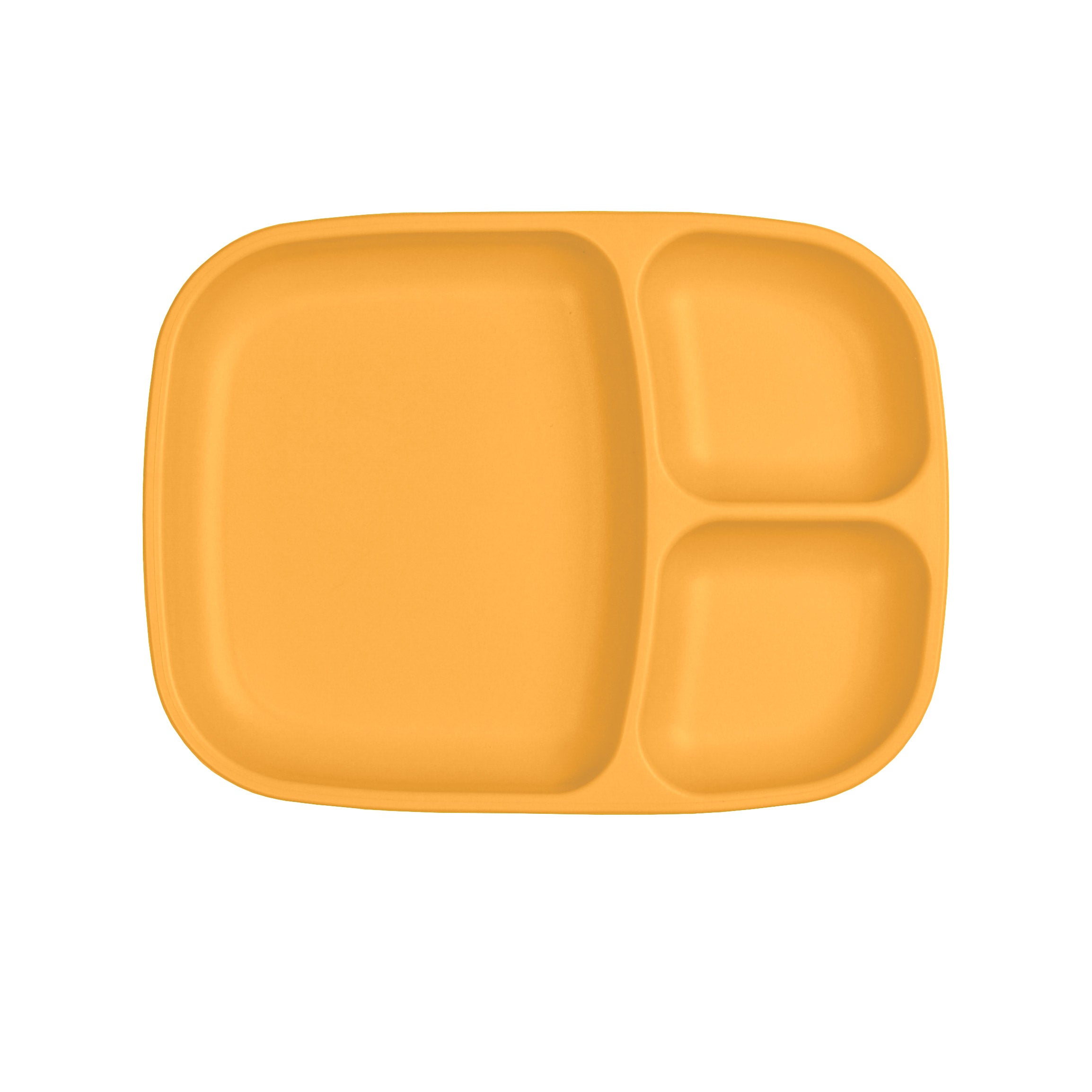 Reusable Divided Plate for Kids - BPA-Free Large Sectioned Dish in Sunny Yellow | Perfect for Toddler Meals, Snacks & School Lunches