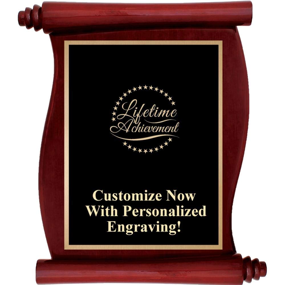 Personalized Rosewood Engraved Plaque - Custom Lifetime Achievement Award with 5-Line Engraving | Premium Quality Wooden Plaque for Office Awards, Retirement Gifts & Milestone Recognition