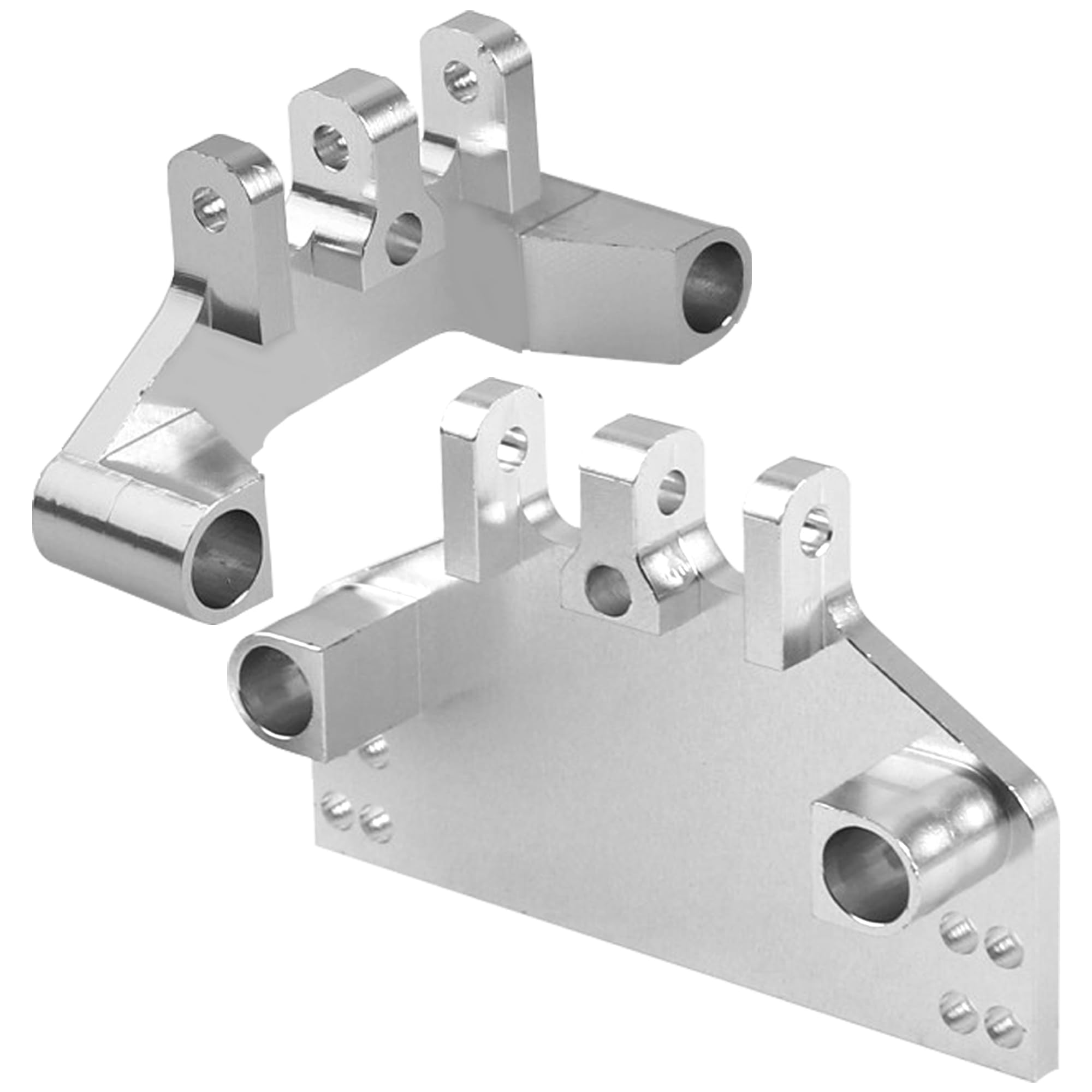 Upgrade RC Car Pull Rod Base Seat Mount & Tie Rod Servo Bracket - Compatible with MN Model G500 1/12 Scale - Silver Aluminum Alloy Parts - Perfect for Off-Road Racing & Crawler Performance Tuning