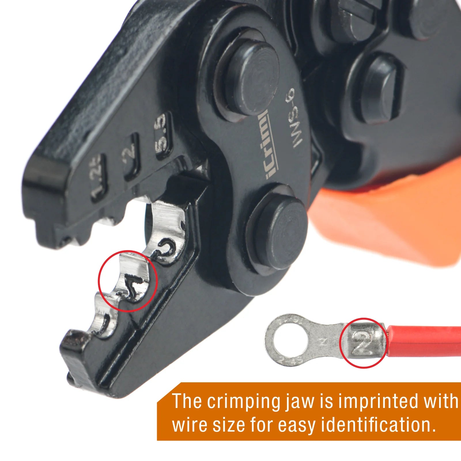 IWS 6 Non-Insulated Terminal Crimping Tool for AWG 16-10 - Professional Butt, Splice, Open & Plug Connectors - Perfect for Automotive, Electrical & DIY Projects