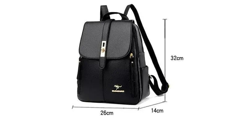 Vintage Style Luxury Leather Women's Backpack - Fashionable Travel & Work Bag for Everyday Use