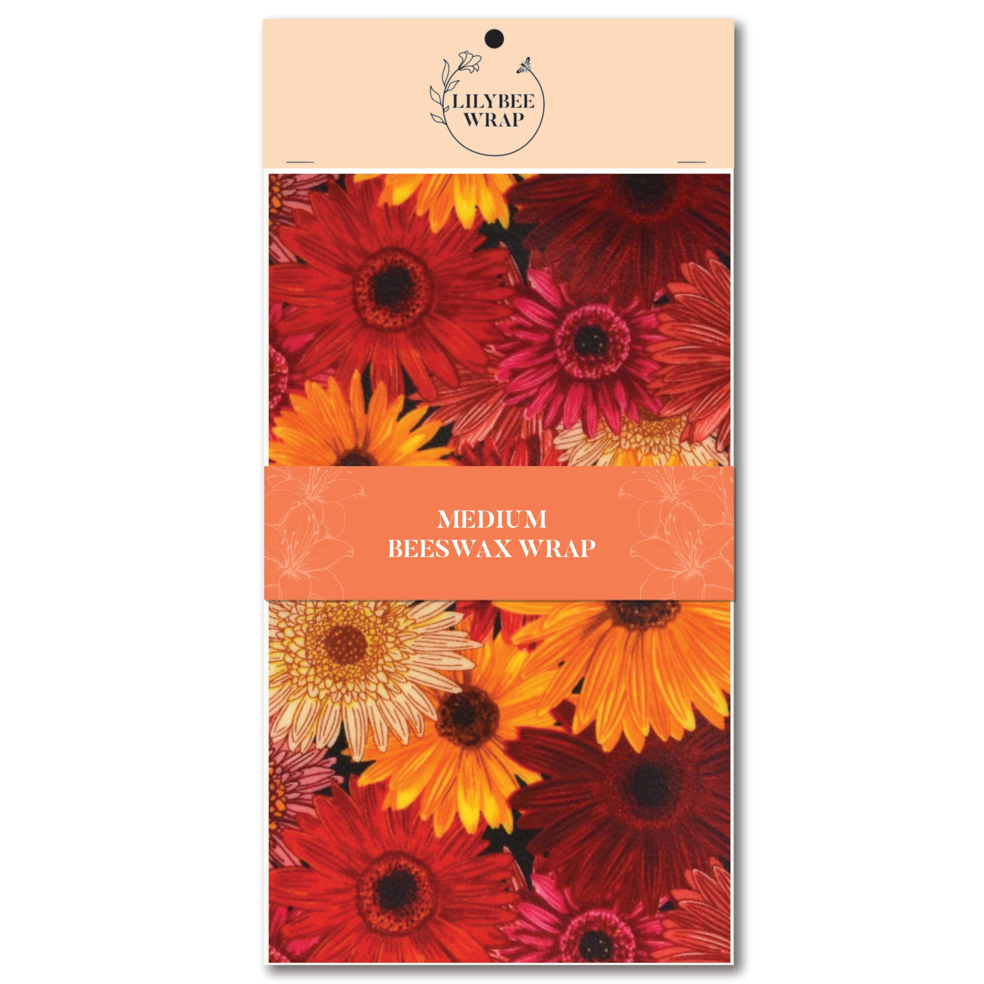 Ginny's Gerberas Medium Beeswax Wrap - Eco-Friendly Food Storage for Sandwiches, Fruits & Cheese | Reusable Sustainable Kitchen Wrap for Freshness