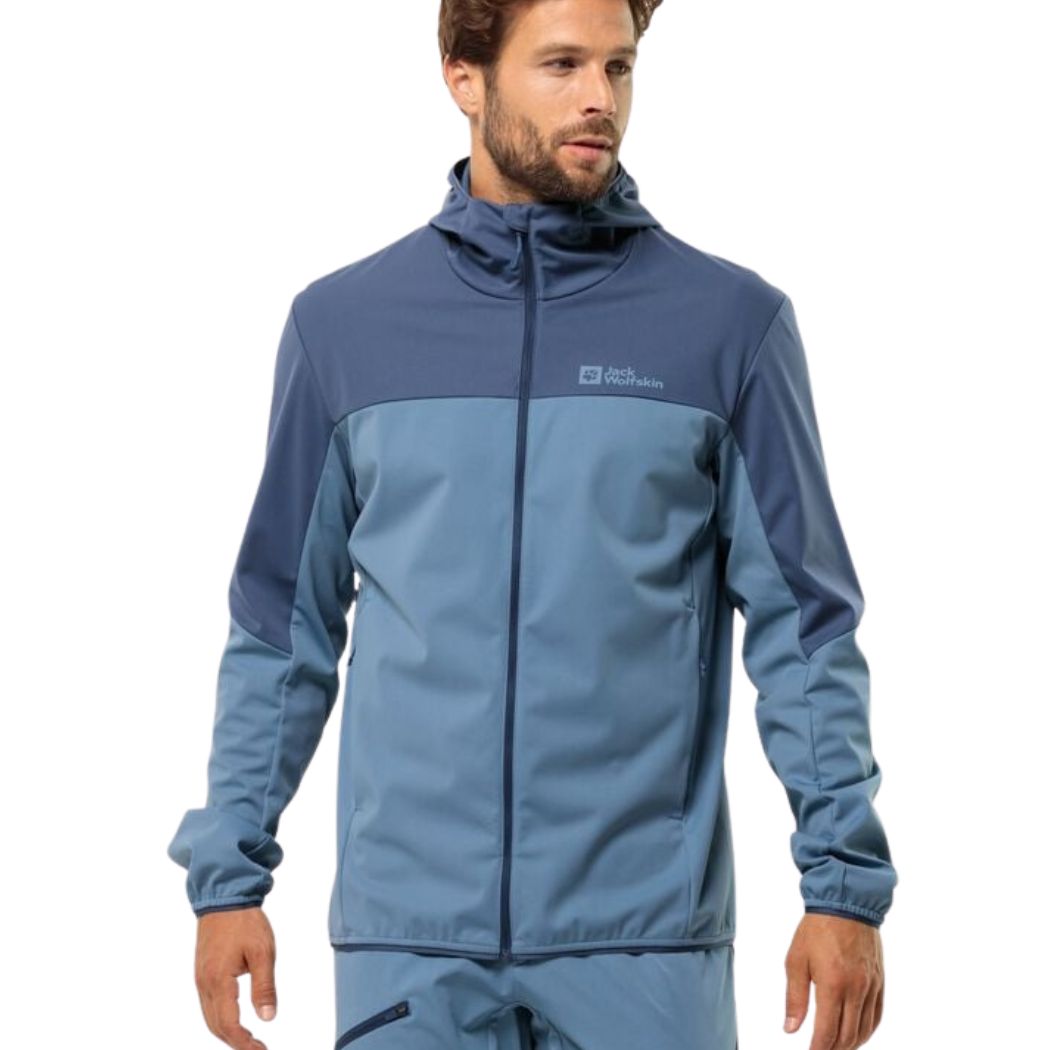Jack Wolfskin Feldberg Hoody Men's Softshell Jacket - Waterproof Windproof Outdoor Jacket for Hiking, Camping & Winter Activities