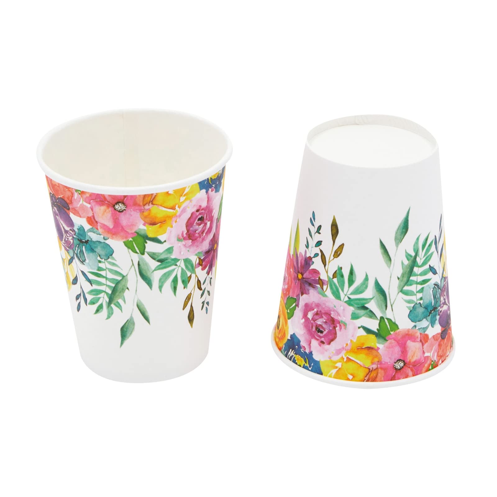 Juvale 144-Piece Floral Tea Party Supplies Set - Elegant Paper Plates, Napkins, Cups & Cutlery for Bridal Shower, Wedding, Baby Shower (Serves 24) | Perfect for Garden Parties, Afternoon Tea & Special Celebrations