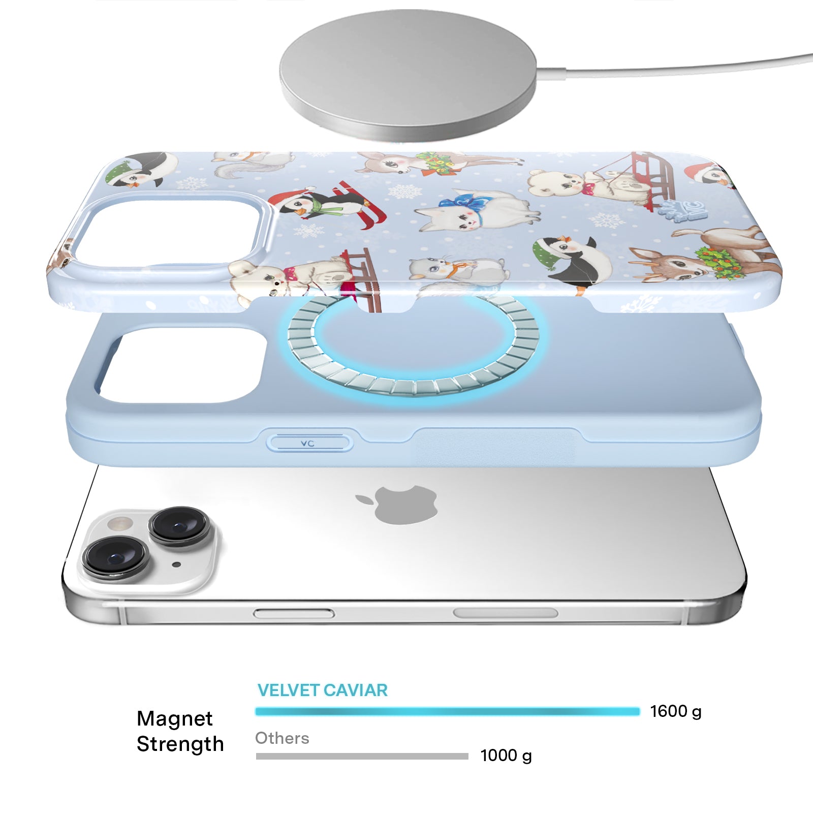 Cute Winter Wonderland Baby Animals iPhone Case - Protective & Stylish Cover for iPhone 12/13/14/15 Pro Max - Perfect Gift for Animal Lovers & Holiday Season