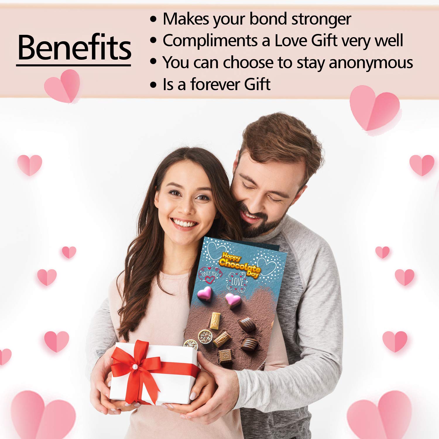 Happy Chocolate Day Love Only You Greeting Card with 2 Long-Lasting Nail Polish Set - Multicolor Combo Gift for Women | Valentine's Day, Anniversary & Romantic Occasions