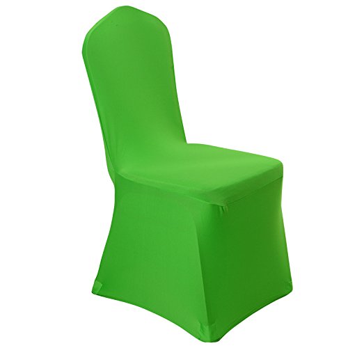 Stretch Spandex Dining Chair Covers - Elastic Slipcovers for Wedding Banquet, Party & Home Decor (Green) | Waterproof & Washable Seat Protectors for Indoor & Outdoor Events