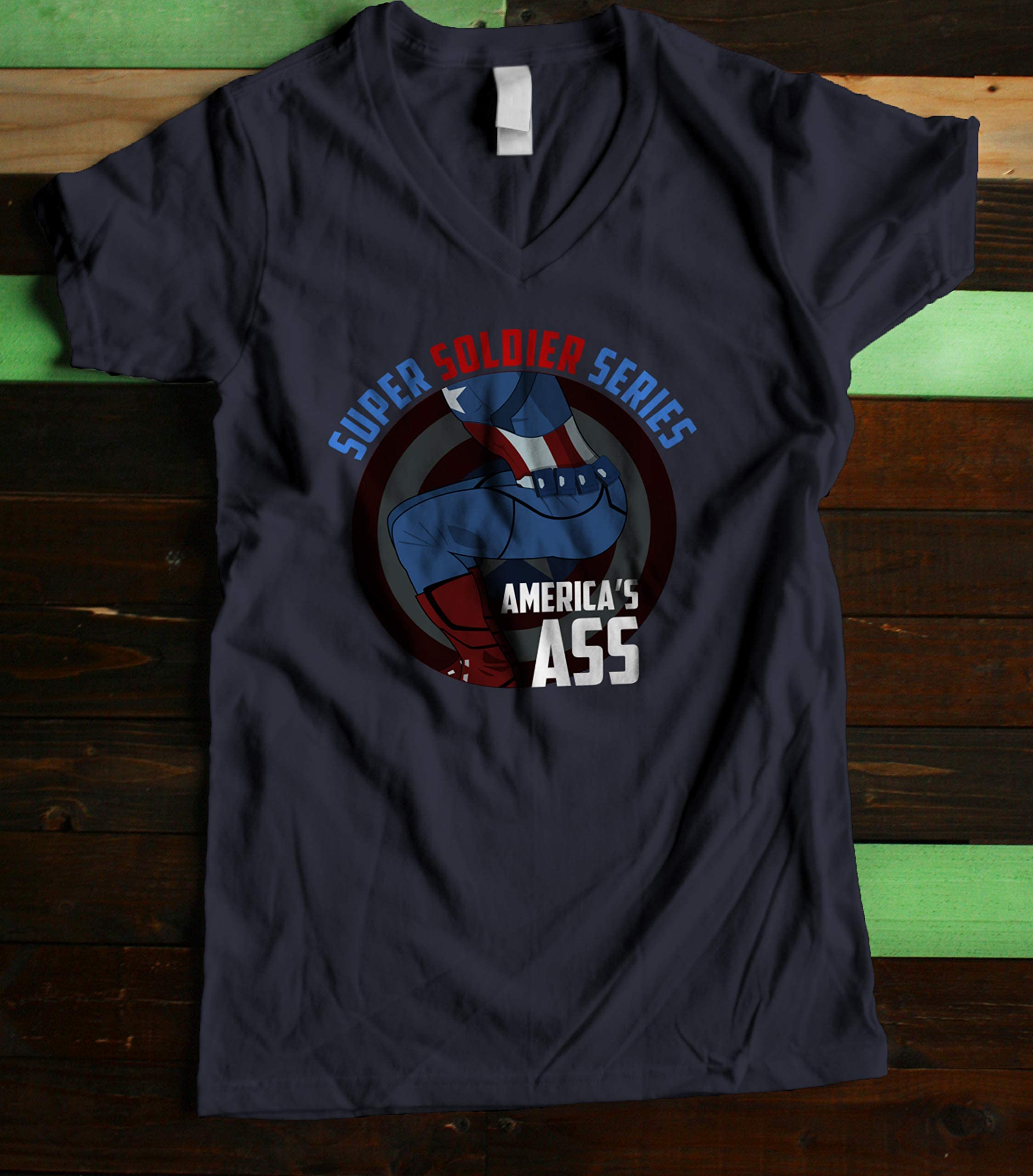 America's Ass Women's V-Neck Fitted Shirt - Slim Fit Stretchy T-Shirt for Women | Casual & Work Wear | Perfect for Office, Date Night & Everyday Outfits