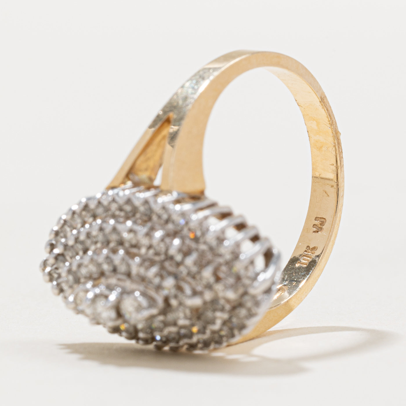 Exquisite Marquise Diamond Cocktail Ring - 0.89ctw Gorgeous Statement Jewelry - Size 7.75 - Perfect for Evening Parties, Weddings & Special Occasions