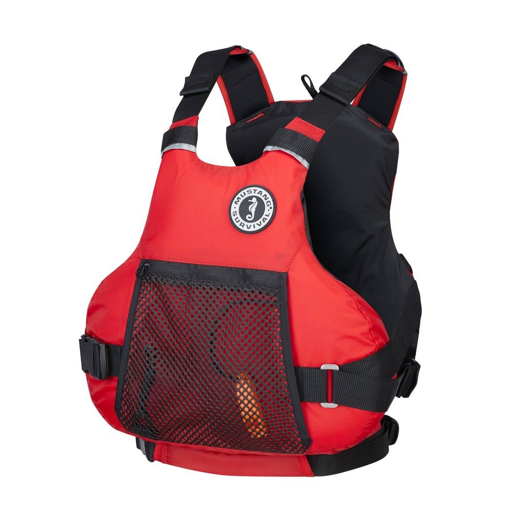 Mustang Vibe Harmonized Foam Pullover PFD - Red | US Coast Guard Approved Life Jacket for Kayaking, Boating & Water Sports