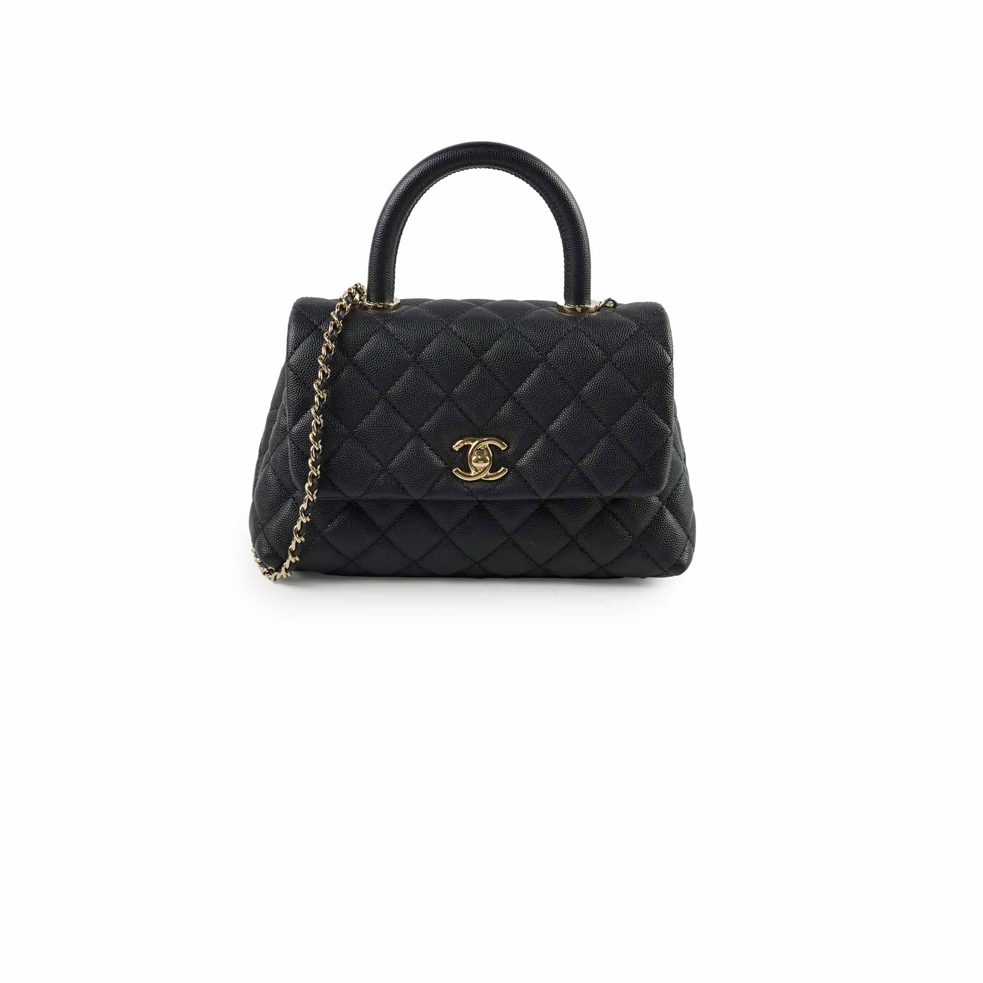 Chanel Small Coco Handle Bag in Black Caviar Leather - Perfect for Evening Events & Luxury Fashion Accessories