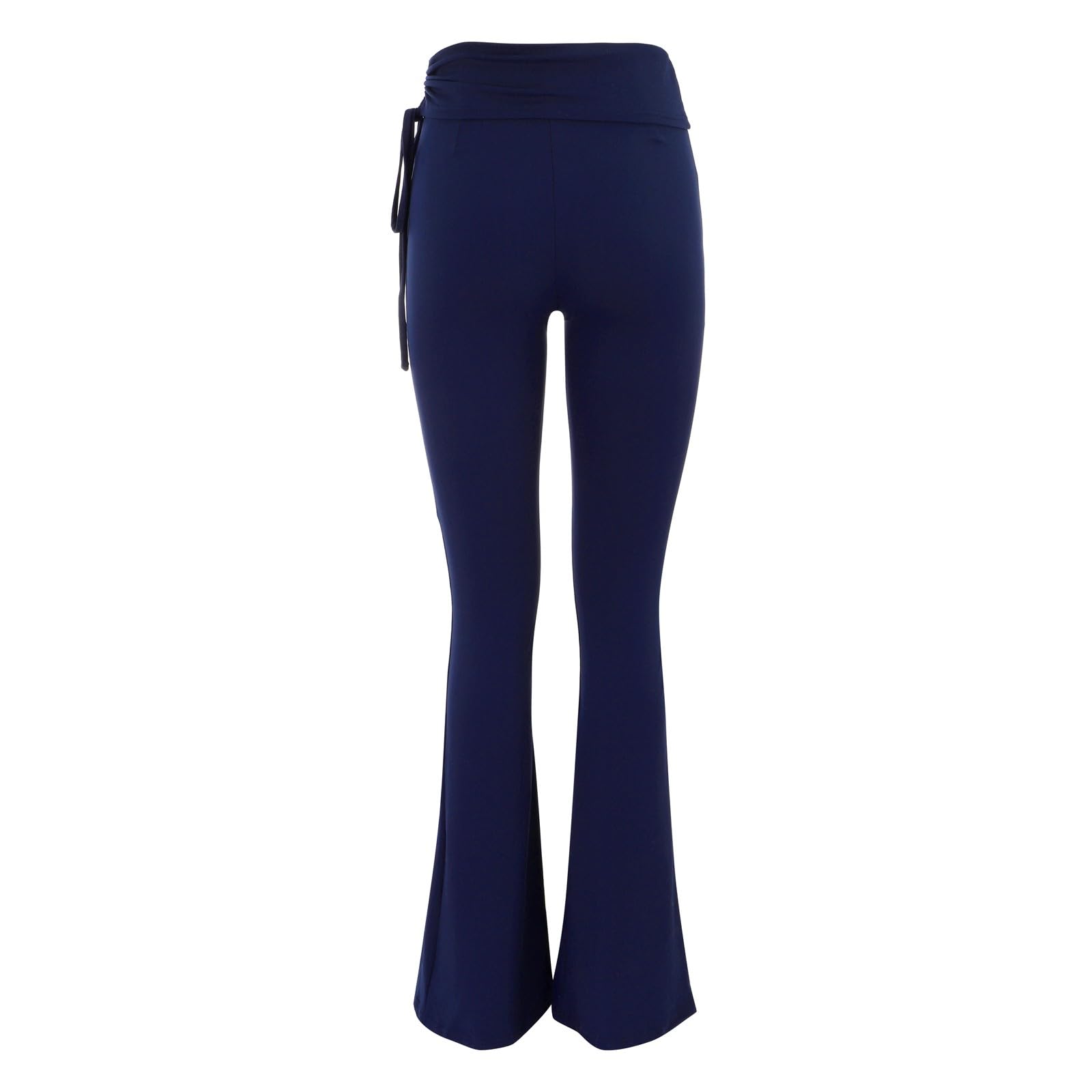Women's Flare Leggings - Fold Over Yoga Pants, Y2K Low Rise Wide Leg Sweatpants, Buttery Soft Bell Bottom Pants for Yoga, Workouts & Casual Wear