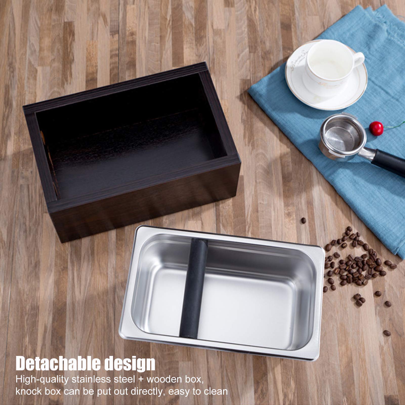 Premium Wooden Coffee Box & Espresso Storage Container - Durable Kitchen, Cafe, Restaurant Organizer for Coffee Beans & Accessories - Perfect for Home Baristas & Commercial Use