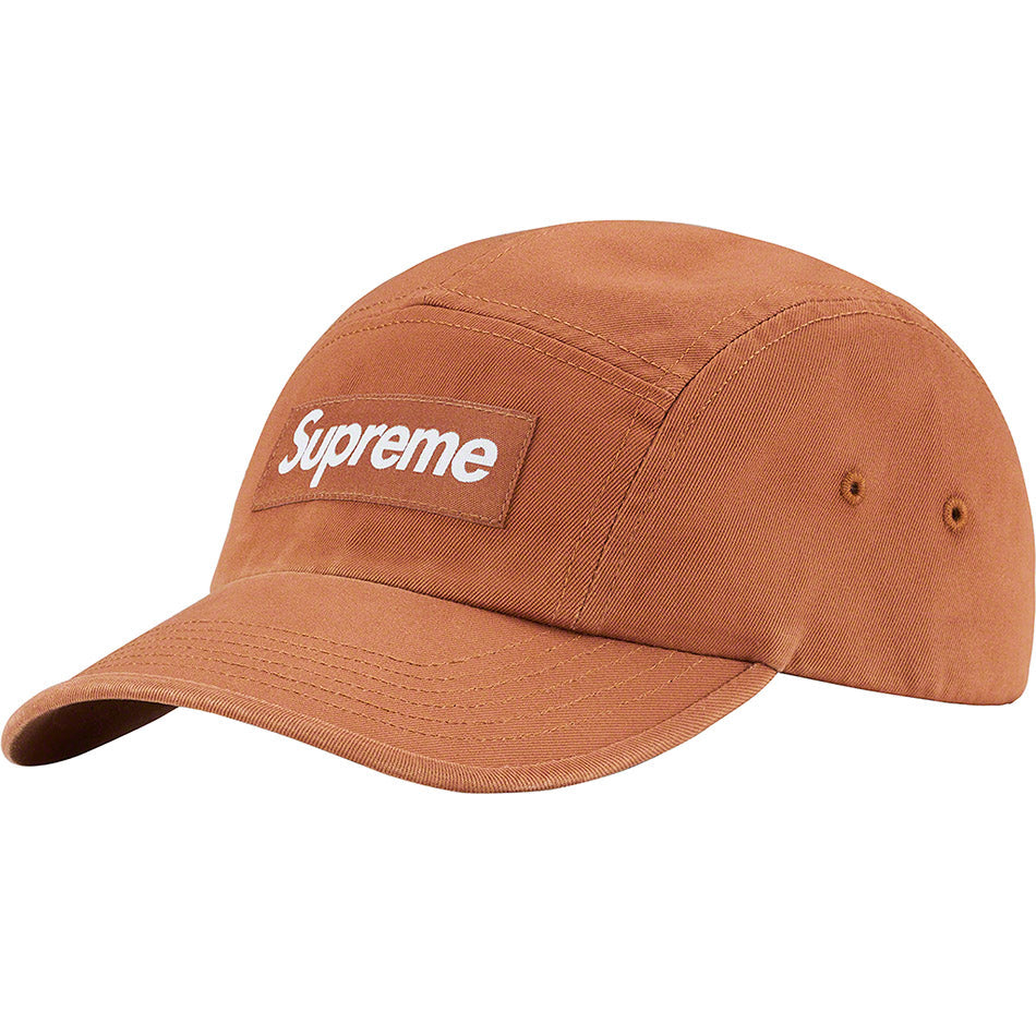 Supreme SS23 Washed Chino Twill Camp Cap - Brown Casual Hat for Men, Streetwear Fashion Accessory for Outdoor Activities & Daily Wear
