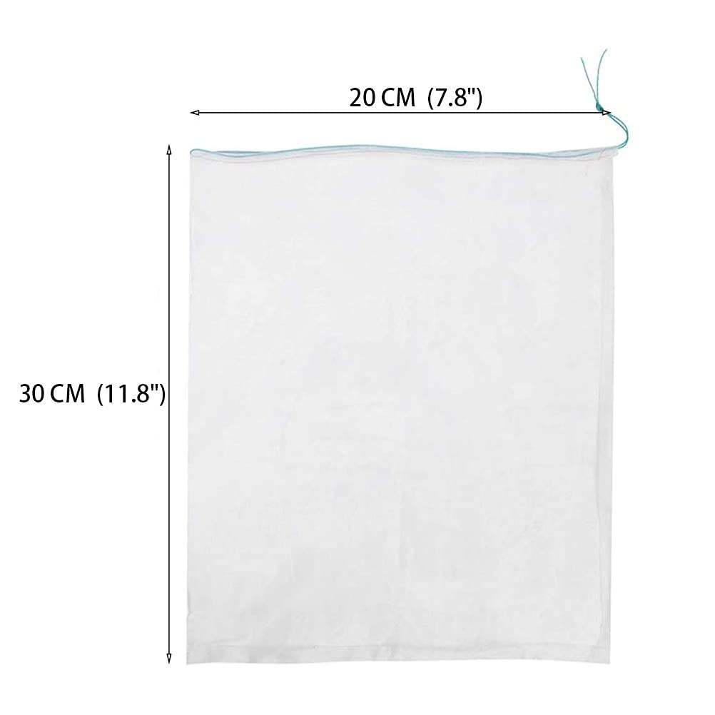 Belit 25 Pack Reusable Nylon Mesh Drawstring Bags for Fruit Protection - Breathable Net Bags for Grapes, Vegetables & Fruit Trees (11.8