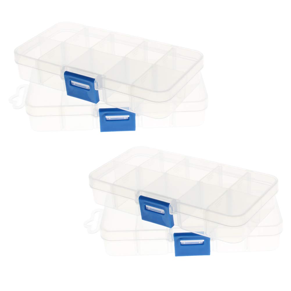 Utoolmart 4-Piece Clear Plastic Tool Organizer Box - 5.1 x 3 x 1 Inches for Hardware, Screws, Nails, Bolts, Nuts, Beads & Jewelry Storage - Perfect for Workshop, Garage, Craft Room and DIY Projects