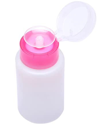 150ml Plastic Empty Nail Polish Remover Pump Dispenser - Refillable Acetone/Alcohol/Polish Remover Push Bottle - Perfect for Salon, Home Manicure & Nail Art Accessories Storage (1-Pack)